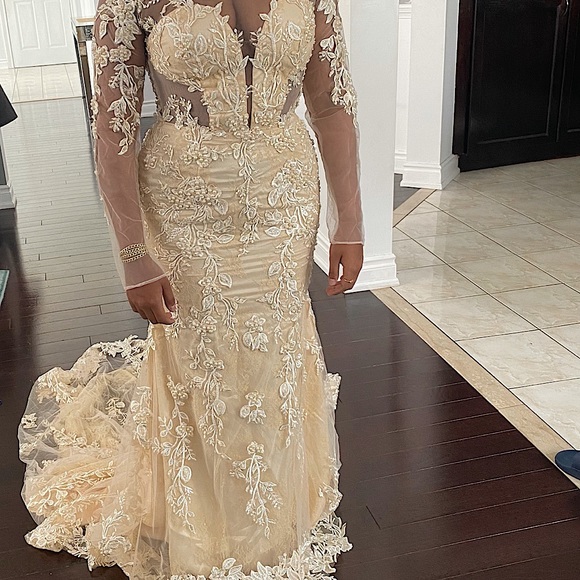 Dresses & Skirts - Champagne gown/bridal gown
